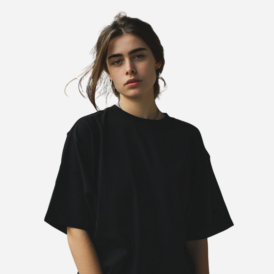 SILENCE DROPS OVERSIZE TEE BLACK