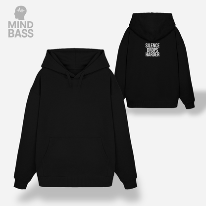 SILENCE DROPS OVERSIZED HOODIE BLACK