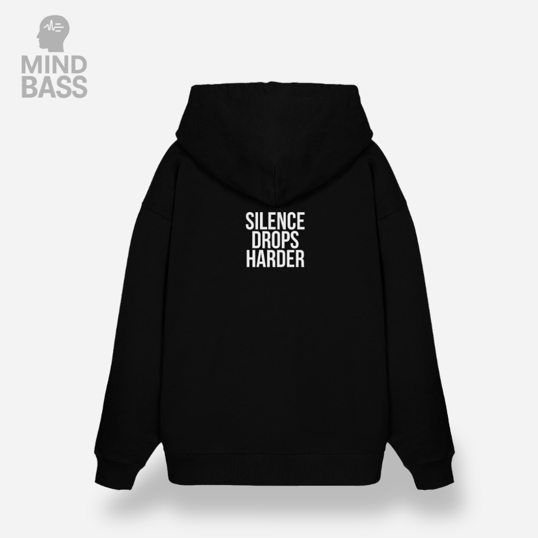 SILENCE DROPS OVERSIZED HOODIE BLACK