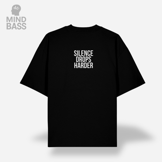 SILENCE DROPS OVERSIZE TEE BLACK